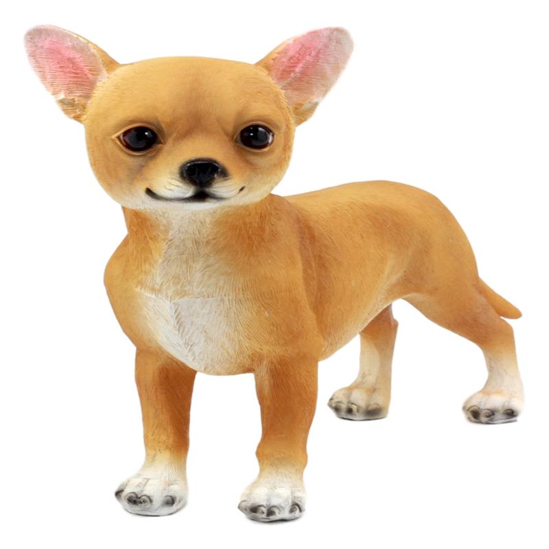 Ebros Adorable Chiquito Chihuahua Dog Statue 7.75"L Lifelike Short Hair Chihuahua