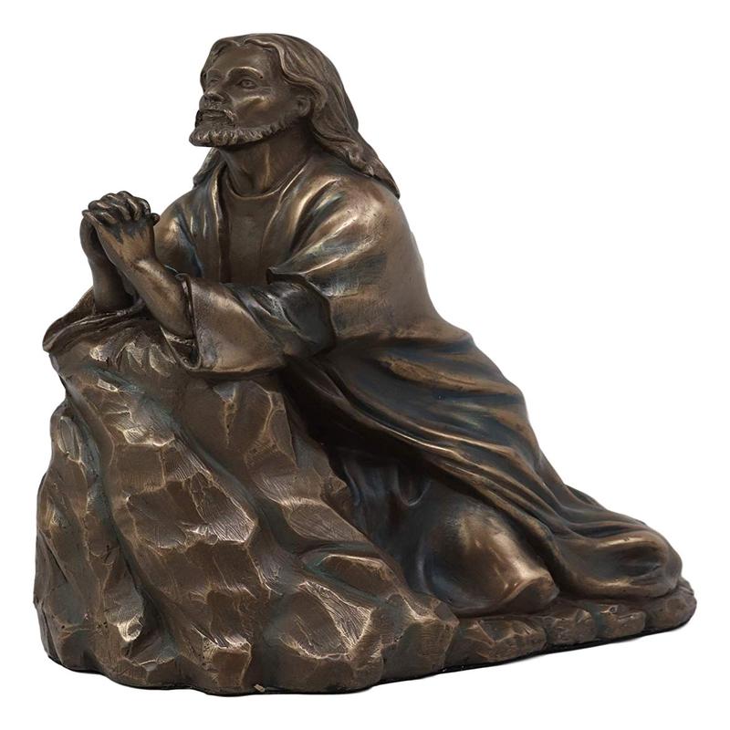 Ebros Agony in The Garden of Gethsemane Statue 6" H Roman Catholic Christian Christus Jesus Christ Kneeling in Prayer Devotional Figurine