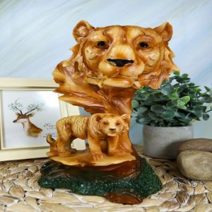 Ebros Bengal Tiger Bust Statue 9.25"H Faux Wood Resin Tiger Family Wildlife Figurine
