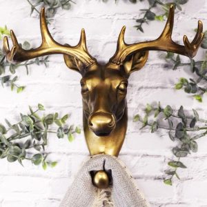 Ebros Bronzed 10 Point Buck Deer Bust Wall Hook Hanger Hunter's Game Trophy Taxidermy