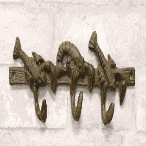Ebros Cast Iron Nautical Cajun Creole Trio Lobster Pincers Wall Hooks Racks 9.75" Long Coastal Southwestern Rustic Vintage Hanger Wall Mount Coats Hats Keys Hook Decor Maine Crawfish Crayfish Boil