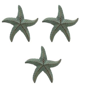 Ebros Cast Iron Sea Star Shell Starfish in Rustic Bronze Finish 3.75" Wide (3)