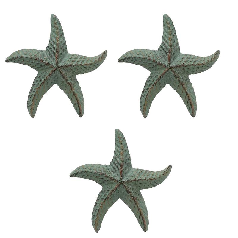 Ebros Cast Iron Sea Star Shell Starfish in Rustic Bronze Finish 3.75" Wide (3)