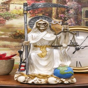 Ebros White Robe Holy Death Santa Muerte Day of The Dead Protection Figurine
