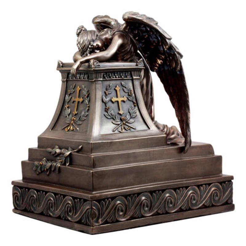 Bronzed Inspirational Guardian Mourning Angel Cremation Urn Statue 320 Cu Inch