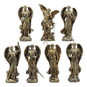 Ebros Bronzed Byzantine Orthodox Catholic Church Seven Archangels Statue Set 4.75"Tall