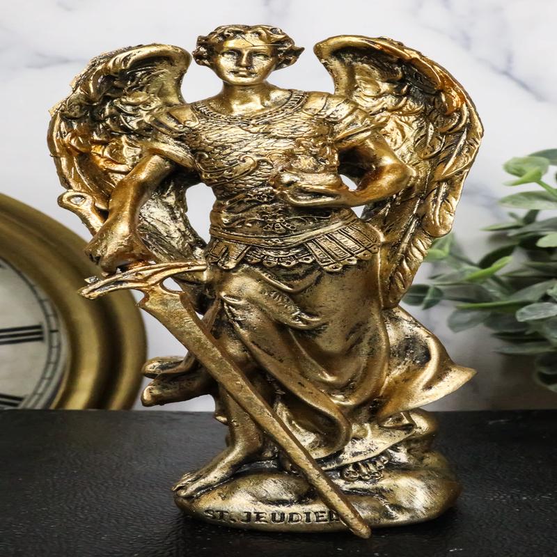 Ebros Bronzed Greek Orthodox Christian Church Archangel Of The Angelic Council Statue 5" Tall Figurine (Jehudiel The Laudation Of God)
