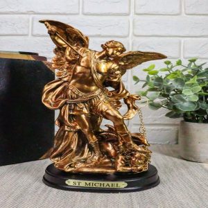 Ebros Byzantine Catholic Church Archangel Michael Slaying Lucifer Statue 8"H