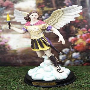 Ebros Byzantine Eastern Orthodox Saint Uriel Statue with Brass Name Plate 9.5"H