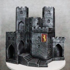 Ebros Castle Fortress Display Stand Figure For Miniature Knights (Display Only)