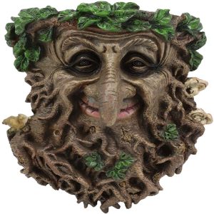 Ebros Celtic Big Nose Leafman Greenman Hanging Wall Decor Plaque 9" High