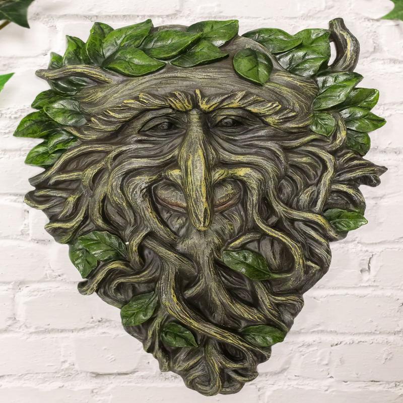 Ebros Celtic Somerset Summer Vines Greenman Hanging Wall Decor Plaque 10.5" High