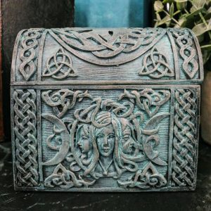Ebros Celtic Triple Goddess Mother Maiden Crone Decorative Jewelry Box 4.75"W