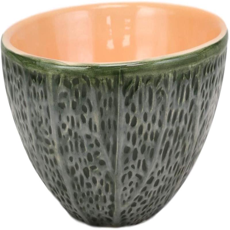 Ebros Ceramic Gourmet Cantaloupe Salad Soup Bowl Container 5"Diameter (1 PC)