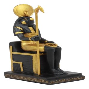 Ebros Classical Egyptian Gods and Goddesses Seated On Throne Statue Gods of Egypt Ruler of Mankind Decorative Figurine  (Horus God of The Sky)