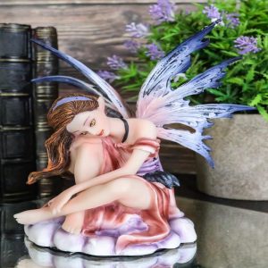 Ebros Colorful Heavenly Cloud Fairy Statue 6.25"H Fantasy Mythical Faery Garden Fae