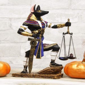 Ebros God Anubis with Scales of Justice and Sword of Judgement Figurine 10" Tall