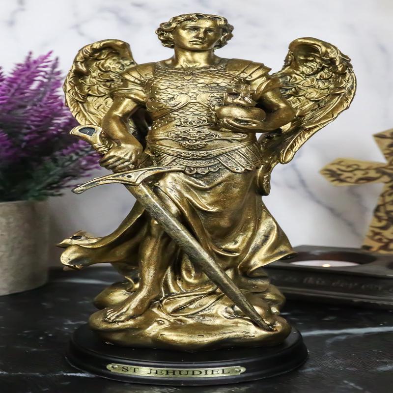 Saint Jegudiel Jehudiel Archangel Statue Patron of Spiritual Endeavors 8"Tall