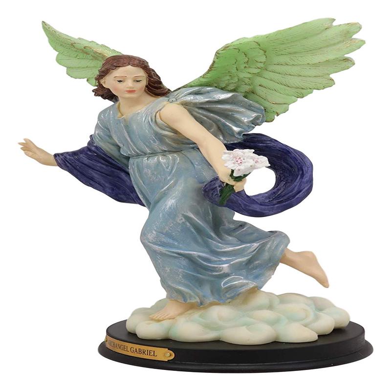 Ebros Catholic Church Archangel Saint Gabriel Statue 10"H with Brass Name Plate