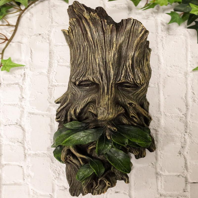 Ebros Celtic Greenman Enigma Face Wall Hanging Sculpture Decor 15" High