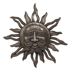 Ebros Celtic Mythology Belenos Celestial Solar Radiant Celtic Sun God Wall Hanging Decor 14.5" Diameter Figurine Home Decorative Sun Face Wall Plaque 3D Art Belenus The Shining God Sculpture