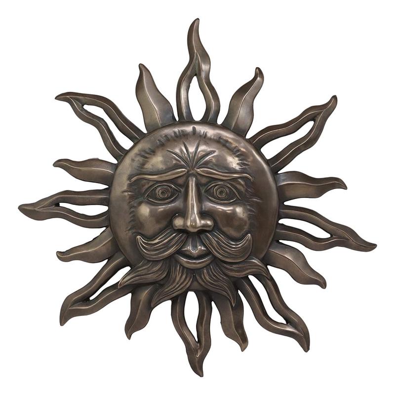 Ebros Celtic Mythology Belenos Celestial Solar Radiant Celtic Sun God Wall Hanging Decor 14.5" Diameter Figurine Home Decorative Sun Face Wall Plaque 3D Art Belenus The Shining God Sculpture