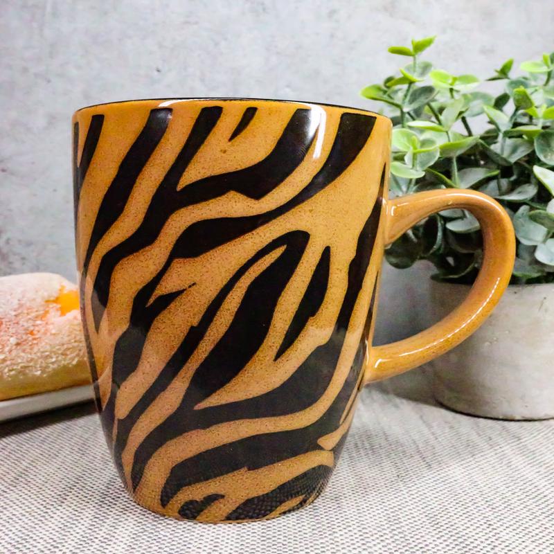 Ebros Ceramic Animal Totem Spirit Zebra Horse Stripes Print Drinking Beverage Mug 16oz Drink Coffee Cup