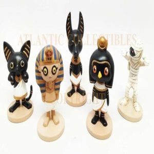 Ebros Classic Weegyptian Pharaoh King Tut Anubis Horus Bastet Mummy Figurine Set of 5