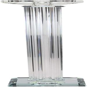 Ebros Contemporary Crystal Glass Pillar Column Candle Holder Candlestick Decor