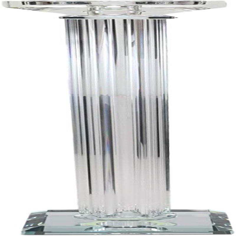 Ebros Contemporary Crystal Glass Pillar Column Candle Holder Candlestick Decor