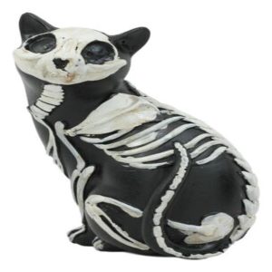 Ebros Day Of The Dead Bone Skeleton Male Cat Statue Halloween 3D X-Ray Decor Figurine