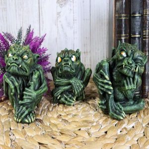 Ebros Demonic Notre Dame Toad Troll Gargoyle Figurine Collectible (Set of 3)