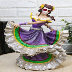 Ebros Dia De Los Muertos Day Of The Dead Sugar Skulls Pretty Purple Gown Dancer Statue