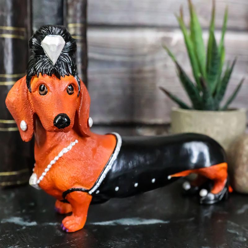 Ebros Doxie Wiener Collection Diamonds Forever Girl Diva Dachshund Dog Figurine 6"L