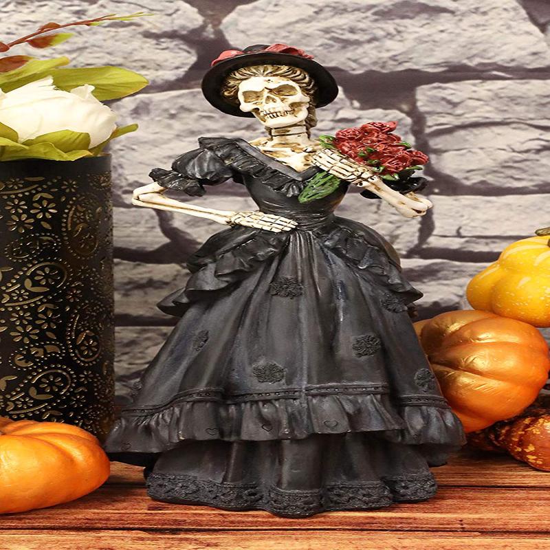 Ebros Day of The Dead Lady Bride w/ Renaissance Black Steampunk Figurine 12.5"H