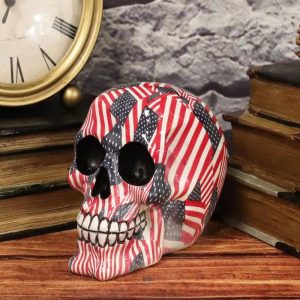 Ebros Day Of The Dead Patriotic Liberty USA Flags Tattoo Sugar Skull Statue