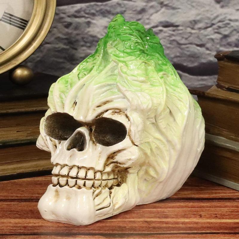 Ebros Day Of The Dead Vegetable Napa Cabbage Skull Statue 6"L Cranium Figurine