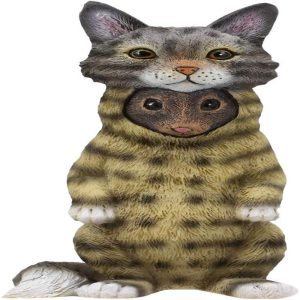 Ebros Dupers Collection Mouse Rat Disguising As A Tabby Cat Statue 5.25" Tall