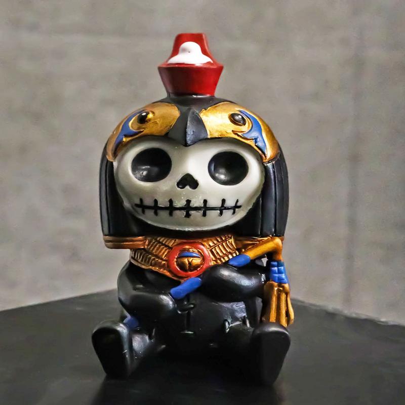 Ebros Egyptian Furrybones Horus Ra Falcon Bird God Holding Flail Figurine Small 3.75 Inch Tall Furry Bones Skeleton Decor Statue Gods and Goddesses of Egypt