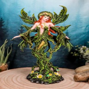 Ebros Elemental Earth Gaia Forest Green Fairy Statue Decorative Figurine 12.25"H