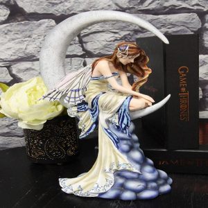 Ebros Fantasy Celestial Crescent Lunar Moon Dream Weaver Fairy Statue 12" Tall by Artist Nene Thomas 'Memory' Astrology Zodiac Fairies Nymphs Pixies Themed Collectible Figurine As Home Decor Accent