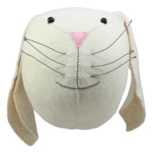 Ebros Fiona Walker England Handmade Organic Baby Animal Head Wall Decor Semi Collection Safari and Farmland Edition (Semi Ivory Bunny Head)