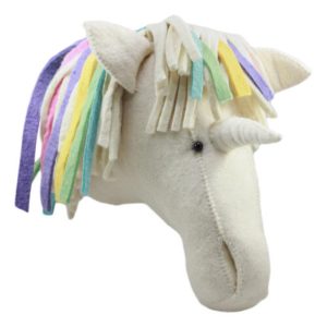 Ebros Fiona Walker England Handmade Organic Baby Animal Head Wall Decor The Originals Collection Large (Rainbow Unicorn Head)