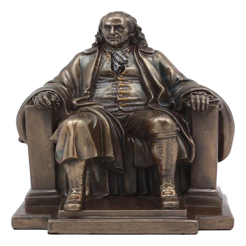 Ebros Founding Father Benjamin Franklin Seated Statue 7.5" Tall James Fraser Figurine