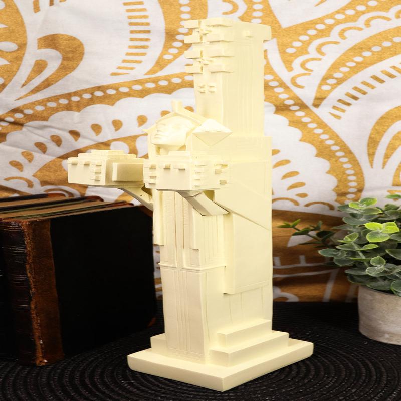 Ebros Frank Lloyd Wright Midway Gardens White Sprite Holding Two Cubes Statue Reproduction Sculpture 14" Tall