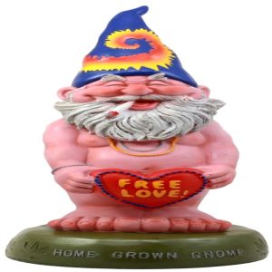 Ebros Free Spirited Smoking Naked Hippie Gnome Statue 13.5"H