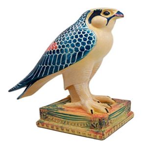 Ebros Egyptian God Horus Falcon On Pedestal Statue 6.25"Tall Figurine