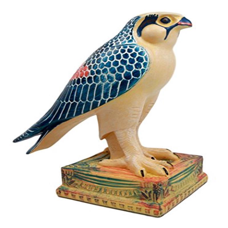 Ebros Egyptian God Horus Falcon On Pedestal Statue 6.25"Tall Figurine