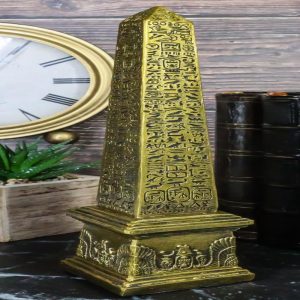Ebros Egyptian Theme Obelisk Temple of Ra with Hieroglyphs 10" Tall Sculpture