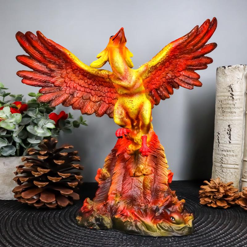 Ebros Fawkes Resurrection of The Phoenix Fire Bird Statue Symbol of Transformation and Rebirth Figurine